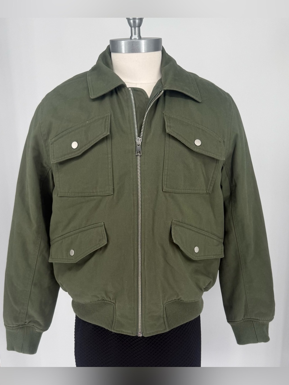 Mode of One Men's Olive Green Utility Bomber Zip Jacket Size Medium